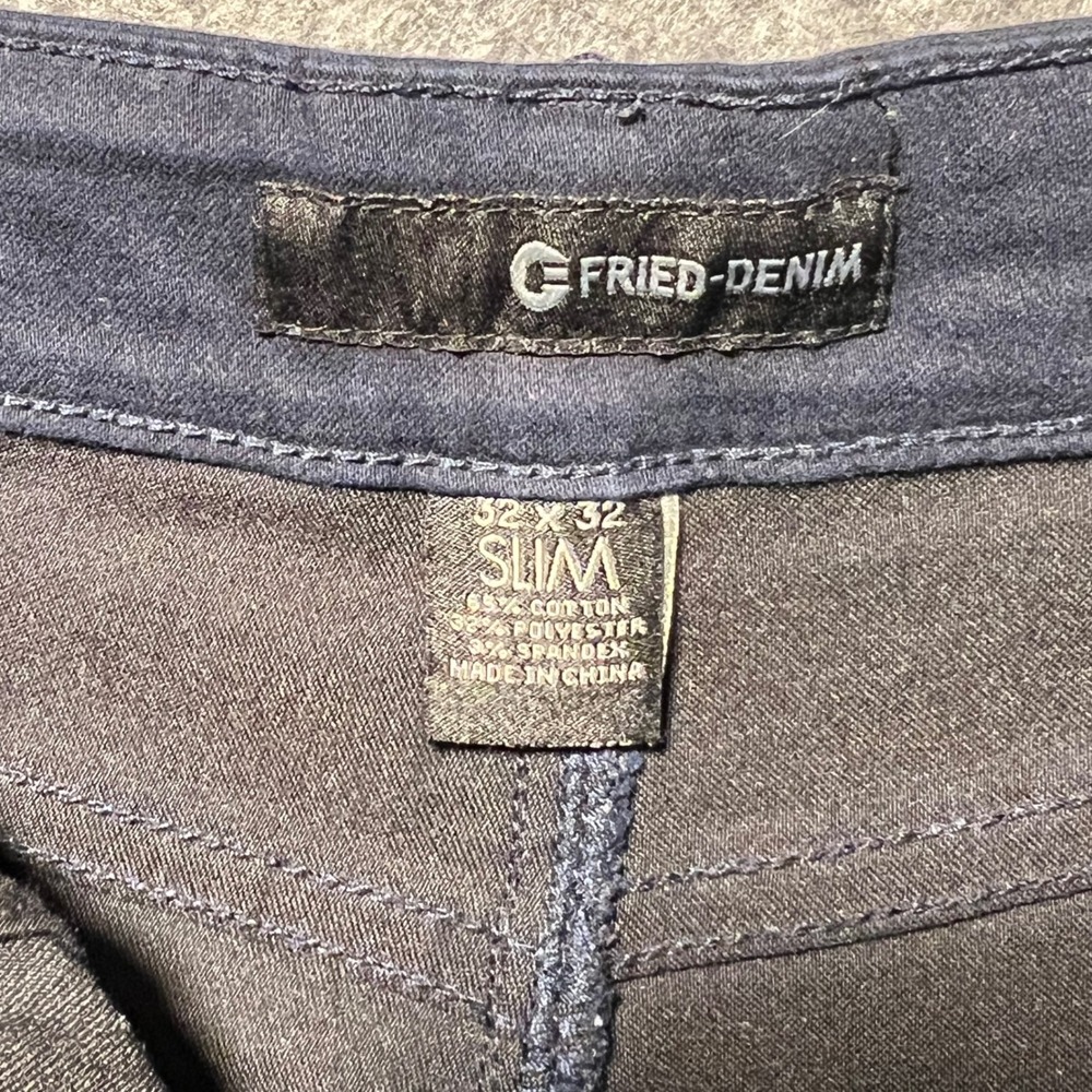 Fried Denim Mens Slim Fit‎ Moto Paneled Pants Navy Blue 32x32 Streetwear Biker - Picture 7 of 7